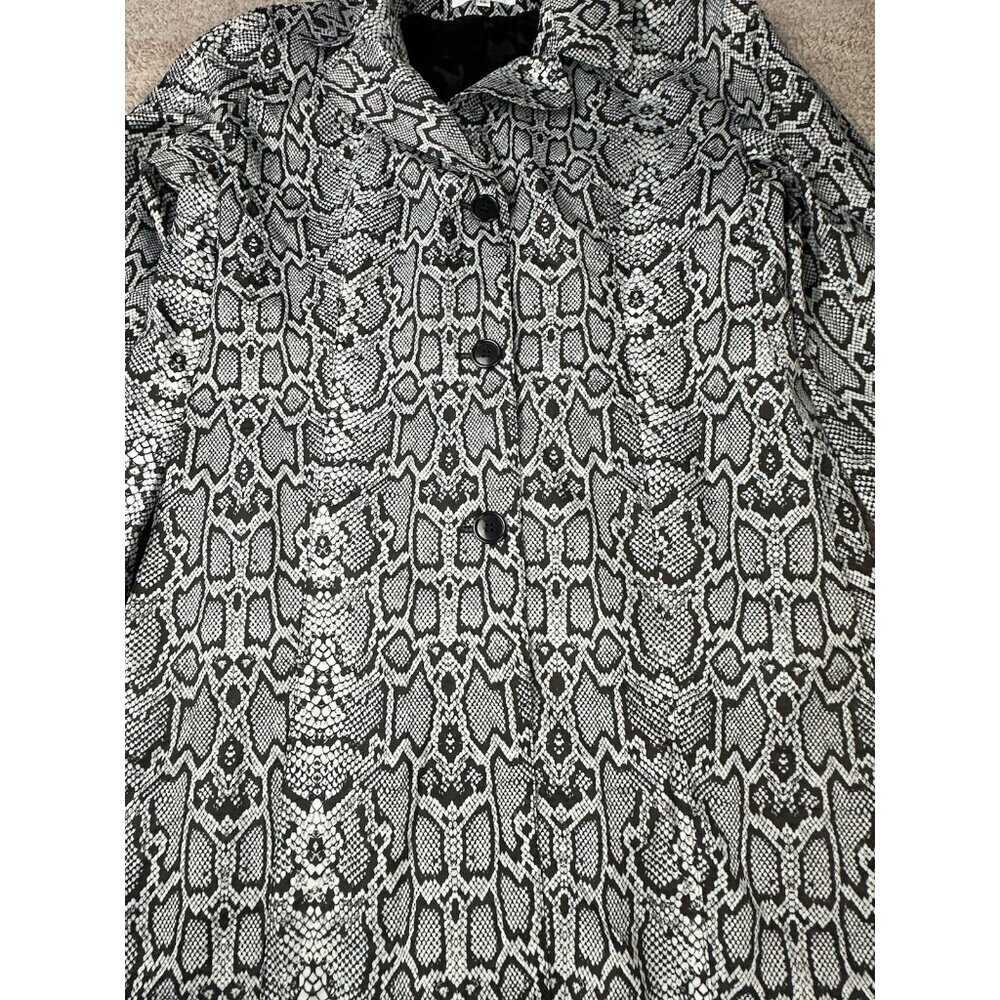 Jonathan Michael Python Snakeskin Print Coat Jacket Gray Black Women’s 14 - Picture 5 of 11